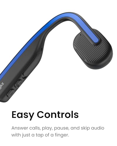 SHOKZ (AfterShokz OpenMove - Open-Ear Bluetooth Sport Headphones - Bone Conduction Wireless Earphones - Sweatproof for Running and Workouts, with Sticker Pack - color: Blue