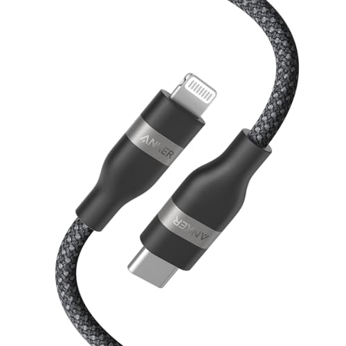 Anker USB C to Lightning Cable, Upcycled-Braided Cord (3 ft) - size: 3FT
