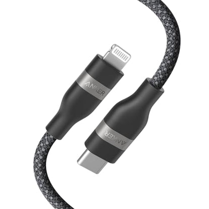 Anker USB C to Lightning Cable, Upcycled-Braided Cord (3 ft) - size: 3FT