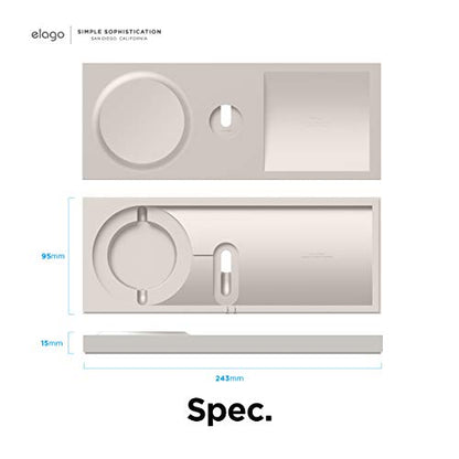 elago Charging Tray Duo for MagSafe & Apple Watch Chargers - color: Stone