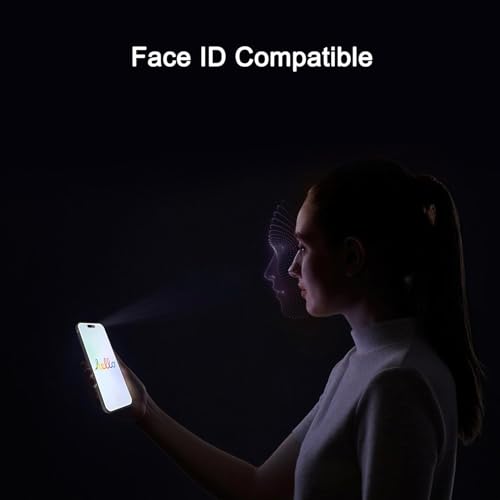 Privacy Screen Protector Compatible with iPhone, 9H Tempered Glass, Clear, Case Friendly, Anti-Scratch, Face ID Compatible (3, 15 Pro Max)