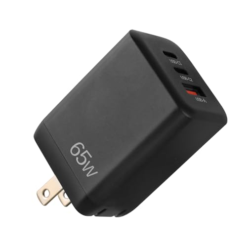 EP 65W USB C Charger Block, PPS GaN 3-Port Compact Foldable Power Adapter