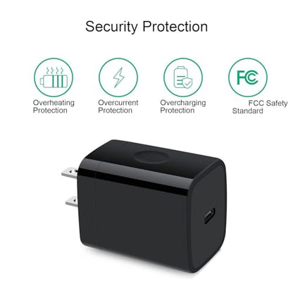 20W USB C Wall Charger Adapter Block for Samsung Galaxy A37 A57 5G - color: Black