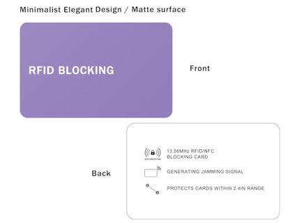 RFID Blocking Card - 3 Pack, Contactless NFC Credit Card ID Protection Safe Bank Card Passport Entire Wallet Purse Shield Protector Blocker Guard (Pack of 3, Purple) - color: Purple/3 cards