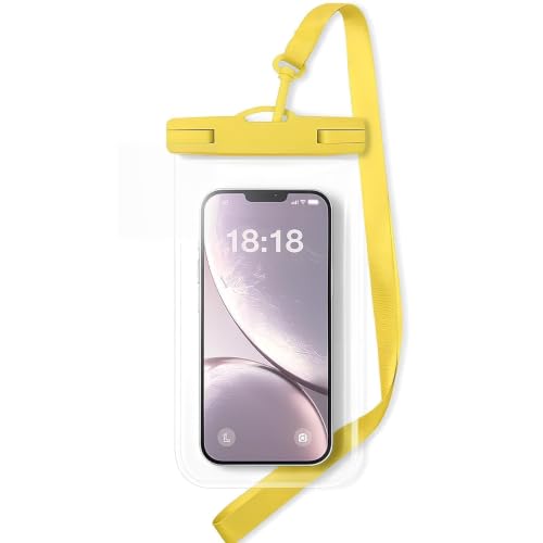 Waterproof Phone Pouch Compatible for iPhone 7in -Yellow, 1 Pack | IPX8 Waterproof Case, Beach Travel Must Haves, Beach Essential, Dry Bag, 1 Pack, for iPhone 17/16/15/14/13/12 Pro Max - color: B1-Yellow