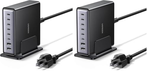 UGREEN Nexode 200W GaN USB C Charging Station, 8-Port Desktop Charger with PD 100W for MacBook Pro 16"/Air, Dell XPS, iPad Pro, iPhone 17/16/15, Galaxy S25/S24, Pixel 10/9 (Pack of 2) - size: 6 feet (Pack of 2)