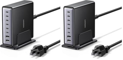 UGREEN Nexode 200W GaN USB C Charging Station, 8-Port Desktop Charger with PD 100W for MacBook Pro 16"/Air, Dell XPS, iPad Pro, iPhone 17/16/15, Galaxy S25/S24, Pixel 10/9 (Pack of 2) - size: 6 feet (Pack of 2)