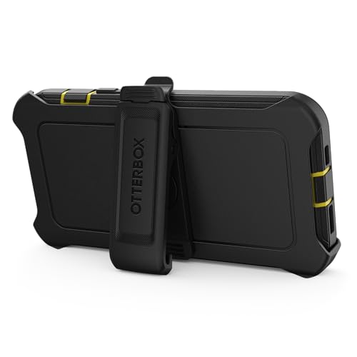 OtterBox iPhone 15, iPhone 14, & iPhone 13 (Only) - Defender Series Screenless Case - Night (Black & Yellow) - Rugged & Durable - with Port Protection - Holster Clip Includes - color: Night (Black & Yellow), style: Non-MagSafe