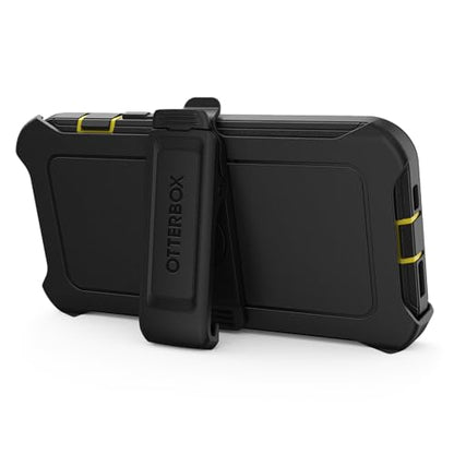 OtterBox iPhone 15, iPhone 14, & iPhone 13 (Only) - Defender Series Screenless Case - Night (Black & Yellow) - Rugged & Durable - with Port Protection - Holster Clip Includes - color: Night (Black & Yellow), style: Non-MagSafe