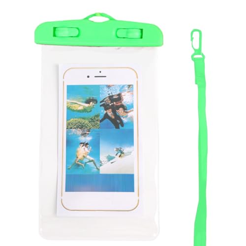 Waterproof Phone Pouch | Cycling Smartphone Bag - Transparent Touchscreen Phone Pouch with Lanyard for Swimming Rafting Boating Snorkeling Beach Kayaking Fishing Cycling - color: Green