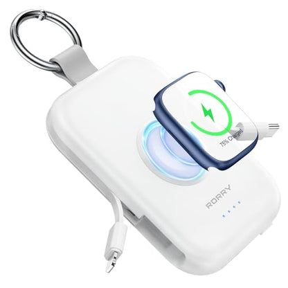 RORRY CharmGo Portable Charger, 5000mAh Portable Charger Power Bank - color: White