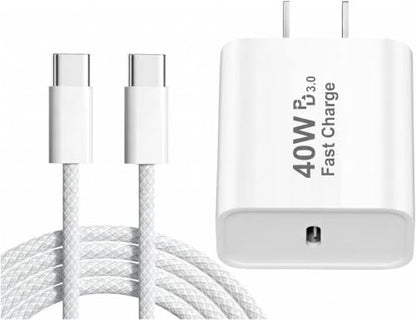 iPhone 17 Pro Max Charger Fast Charging, 40W Dynamic Power Adapter with 60W Max Woven 6FT USB-C Cable Data Sync for iPhone 17/Air/16/15 Plus/16/15 Pro Max/iPad Air mini Pro/AirPods Pro - size: 1 Pack