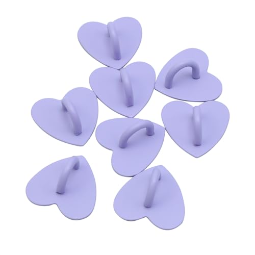12Pcs Phone Charm Hook Adhesive (Purple, Heart Shaped) - color: Purple