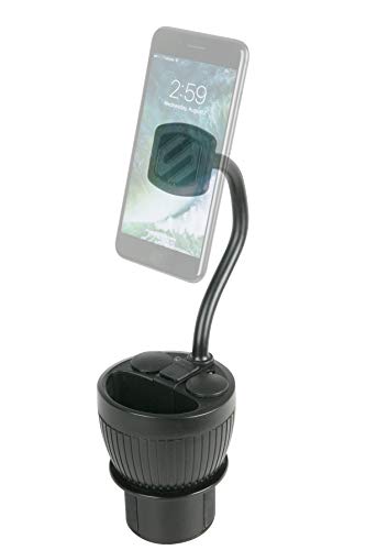 Scosche MAGPCUP MagicMount PowerHub Magnetic Car Cup Holder Phone Mount - Strong Magnet Car Mount for iPhone and Android - Secure Magnetic Cell Phone Holder - USB Charging Ports for Multiple Devices - style: Cup Holder w/ Power