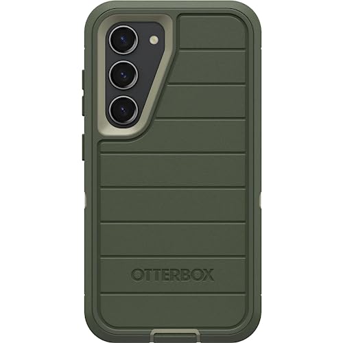 OtterBox Galaxy S23 (Only) - Defender Series Case - Lichen the Trek, Rugged & Durable - with Port Protection - Includes Holster Clip Kickstand - Microbial Defense Protection - Non-Retail Packaging - color: Lichen the Trek (Green)