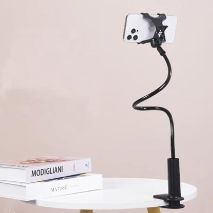 Flexible Gooseneck Phone Holder with Handle, Adjustable Long Arm Desktop Clamp for Bedside or Overhead Use gooseneck Phone Holder Flexible Mount Adjustable Desktop clamp Bedside Stand