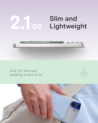 MOFT Magnetic Wallet Stand Compatible with iPhone 18/17/16/15/14/13 Series, Angle Adjustment Magsafe Compatible MOVAS Phone Stand - color: Peppermint, size: Standard