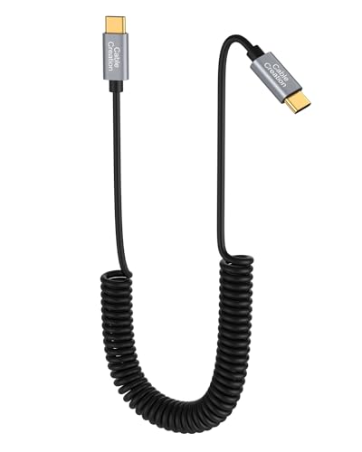 CableCreation Coiled USB C to C 60W Fast Charging Cable Max 5FT,Retractable - style: C to C