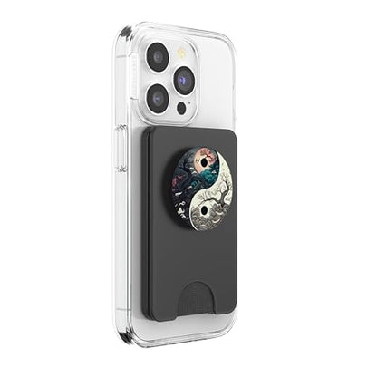 Yin Yang Day & Night Bonsai Cherry Blossom Sun Moon PopSockets PopWallet for MagSafe - style: Magnetic PopWallet