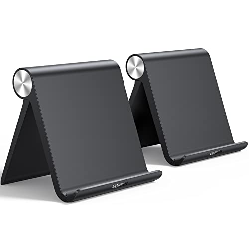 UGREEN Tablet Stand Holder for Desk 2 Pack Stand Compatible with iPad 10.2 11 Inch 9.7 Pro Mini 6 5 4 3, Desktop Portable Phone Holder Adjustable Home Office Accessories, Black - color: Black