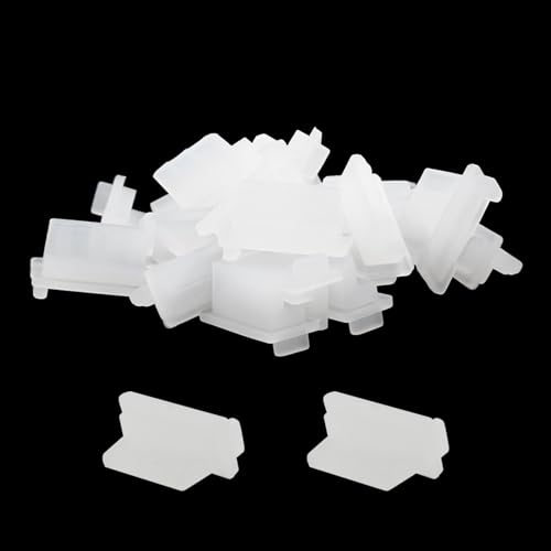 Jiozermi Transparent Silicone USB A Female Anti Dust Plug, 20 Pcs - color: Transparent
