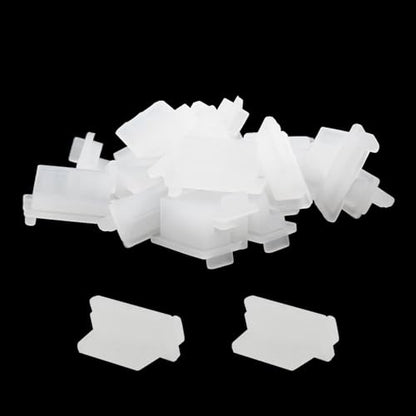 Jiozermi Transparent Silicone USB A Female Anti Dust Plug, 20 Pcs - color: Transparent