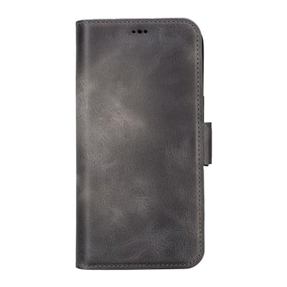 Bayelon Leather Wallet Case for iPhone 15 Pro Max - Flip Cover Card Holder, Folio Case, Kickstand, MagSafe Compatible Wallet RFID Blocking (Smoked Black) - color: Smoked Black, size: iPhone 15 Pro Max