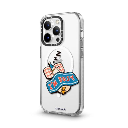 CASETiFY for iPhone 14 Pro Case - Impact Clear Compatible with MagSafe | Not Yellowing | 6.6 ft. 3X Military Grade Drop Protection | I'm so busy | Clear - color: I'm so busy, size: Iphone 14 Pro (6.1")