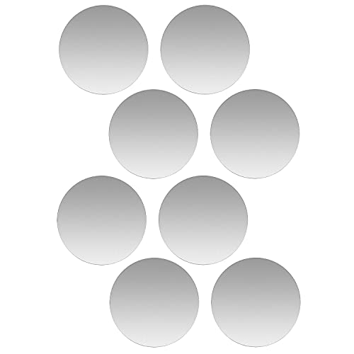 SALEX Cell Phone Metal Plates for Magnetic Car Mount, Wall, Phone Holder. Replacement Set of 8 Silver Round Iron Discs for Magnet Mount. 3M Adhesive Thin Steel Phone Case Back Magnet Stickers 8 Pack. - color: Silver Round