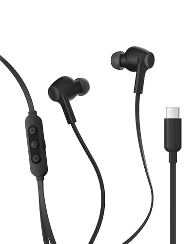 Belkin ANC Wired USB-C Earbuds, Hi-Res Audio, No Charging Needed - color: Black
