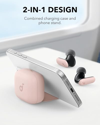 Soundcore P30i by Anker Noise Cancelling Earbuds, Hands-Free Viewing - color: Pink