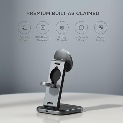 Satechi 3-in-1 Qi2 Wireless Charging Station, 15W Magnetic Charging - size: 3 in 1