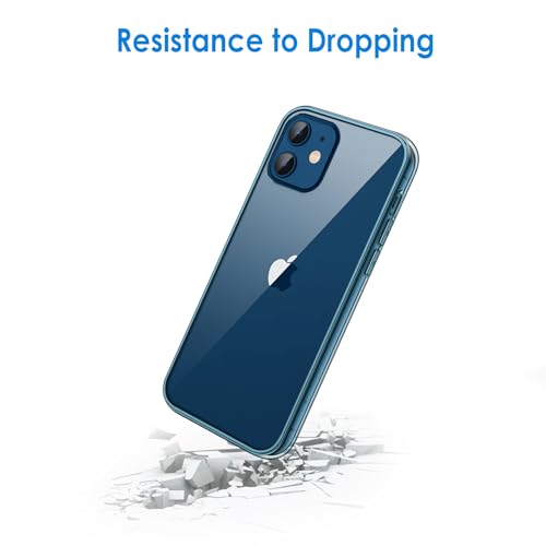 JETech Case for iPhone 12/12 Pro 6.1-Inch, Non-Yellowing Shockproof Phone Bumper Cover, Anti-Scratch Clear Back (Navy) - color: Navy