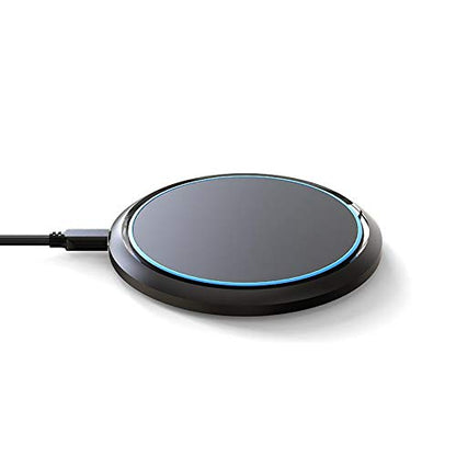 BoxWave Charger Compatible with Marshall Major IV - SwiftCharge PowerDisc Wireless Charger (15W), Qi Wireless 15W Circular Desktop Charger - Jet Black