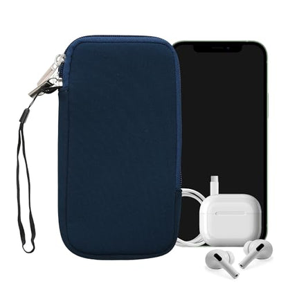 kwmobile Universal Phone Pouch Size XXL - 7" - Neoprene Smartphone Pouch with Zip - Water-Repellent Mobile Phone Case - Sleeve in Navy Blue - color: navy blue, size: XXL - 7"