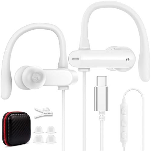 USB C Earbuds Wired Over Ear Headphones for iPhone 18 Pro Max 17 16 - color: White
