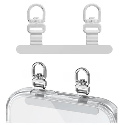 Two Hanging Ring Phone Tether Tab,360° Rotatable Ultra-thin 0.2mm Bending Design Universal Stainless Steel Phone Lanyard Metal Patch(M) - color: M