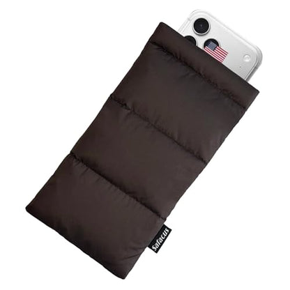 Thermal Phone Case Prevent OVERHEATING in The Sun, Cellphone Pouch for Camping Prevents Freezing with Flag, Extends Battery Life, Outdoor Warm Cover Bags for iPhone,Samsung Galaxy (Brown) - color: Brown