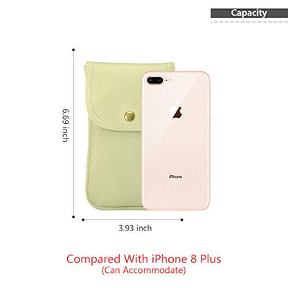 Cell Phone Neck Pouch, Techcircle PU Leather Carrying Bag with Credit Card Holder Adjustable Strap, Small Travel Purse for iPhone 11 XR XS Max SE 8 7 6 Plus, Galaxy S10 S7 Edge A10 J7, Moto G6 (Green) - color: 01 Green