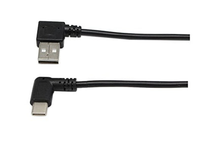 90 Degree Right Angle USB 2.0 to USB C Spring Cable Type C USB Male to USB A Male Data Cable for Tablets Cellphone(1.2M)