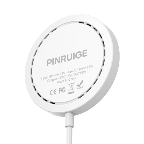 Magnetic Wireless Charger for iPhone 15W Wireless Charger Fast Mag Safe Wireless Charging Stand Pad Compatible for iPhone 17/17 Pro/17 Pro Max/16/15/14/13/Pro with Wall Charger for AC Adapter, White - color: White with Adapter