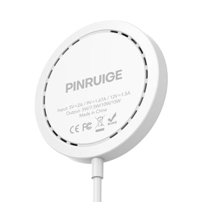 Magnetic Wireless Charger for iPhone 15W Wireless Charger Fast Mag Safe Wireless Charging Stand Pad Compatible for iPhone 17/17 Pro/17 Pro Max/16/15/14/13/Pro with Wall Charger for AC Adapter, White - color: White with Adapter