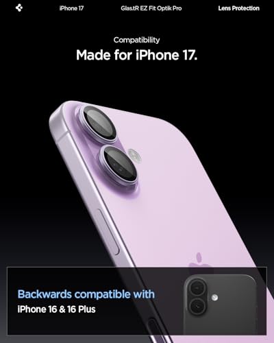 Spigen Camera Lens Protector for iPhone 17 (16 Plus/16) - Lavender - color: Lavender