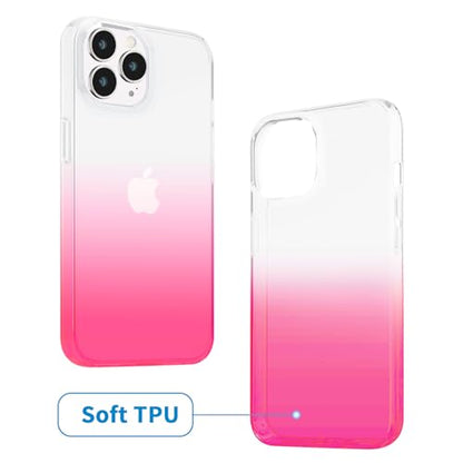 JJGoo Compatible with iPhone 15 Pro Case Clear, Soft Clear Fiexible TPU Phone Cases, Shockproof Transparent Bumper Cover Slim Thin Phone Case, Gradient Pink - color: Gradient Pink