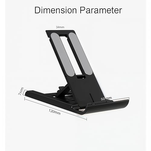 Foldable Phone Stand for Desk | Six Position Adjustable Folding Bracket for Cell Phone | Black Cellphone Holder for Desk & Smartphone Stand | Cellphone & Accessories for Men & Women - style: J
