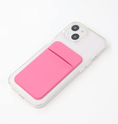 Fulgamo Phone Wallet Stick on,Card Holder for Phone Case,Phone Card Holder - color: Pink,Black,Grey