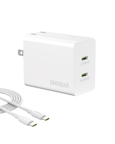 45W Dual USB C Charger, Phone Charger Fast Charging with 4FT Cable - color: 45W White