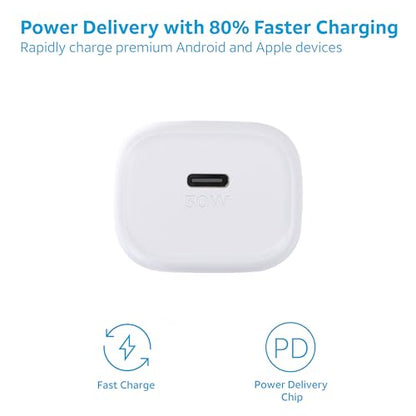 AT&T 30W USB C Wall Charger PD Fast Charging Foldable Travel Adapter White - color: 30W White
