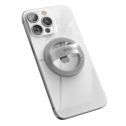 Encased Magnetic Phone Grip Holder (Compatible with MagSafe) Thin Silicone Finger Loop Ring for iPhone (White) - color: White