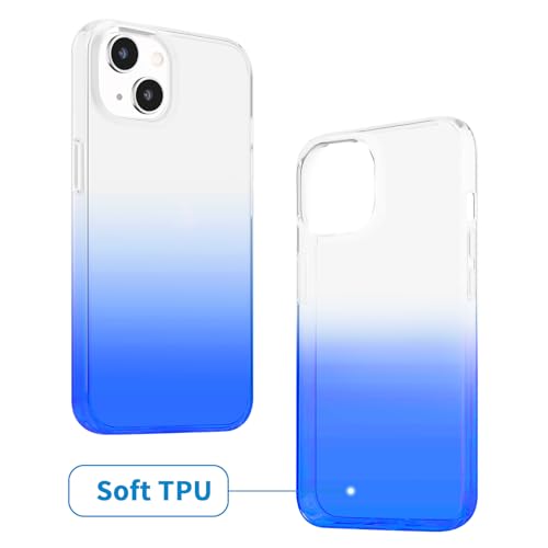 JJGoo Compatible with iPhone 15 Plus Case Clear, Soft Clear TPU Phone Cases, Shockproof Transparent Bumper Cover Slim Thin Phone Case, Gradient Blue - color: Gradient Blue